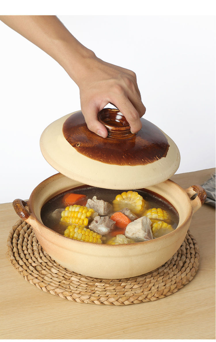 Traditional thick single-handle 煲仔饭 clay pot, clay pot, jelly pot, clay pot, raw jelly pot, fish pic 14