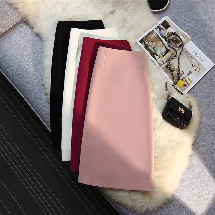 西装半身裙女中长款直筒裙垂坠感夏季2025小个子通勤风开叉包臀裙详情2