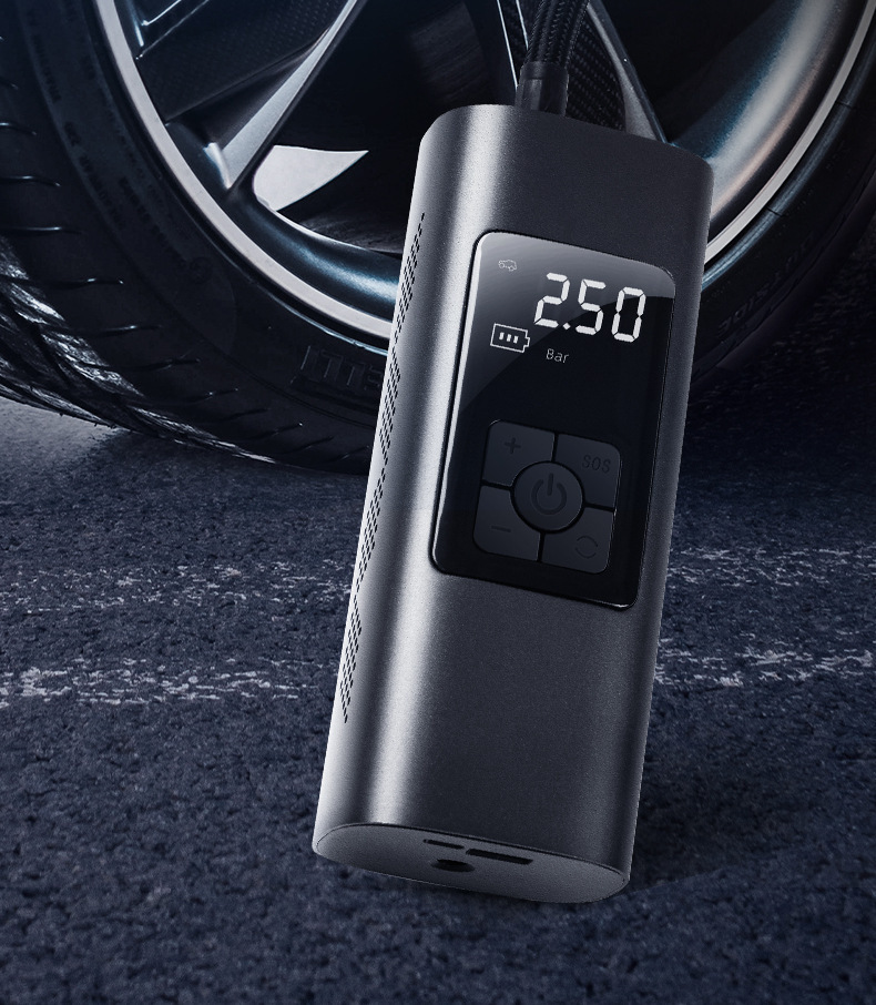 车载无线智能充气泵数显便携式多功能打气泵汽车打气筒自行车补气详情3