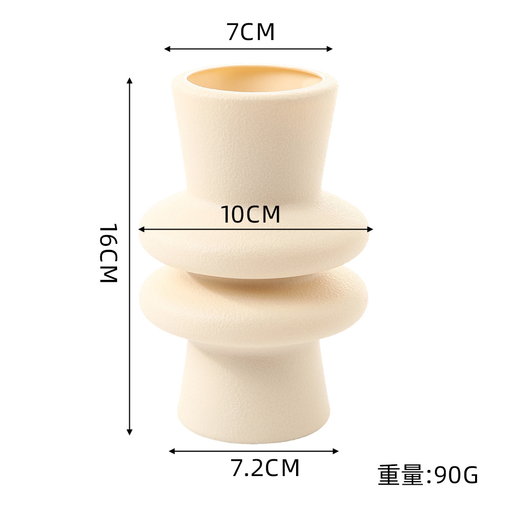 现代简约塑料花瓶中古复古感螺旋设计客厅桌面摆件ins感塑料花瓶详情1