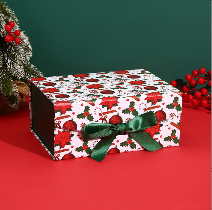 圣诞节磁吸折叠礼盒平安夜高级礼物盒装饰空盒圣诞包装盒批发礼盒详情11