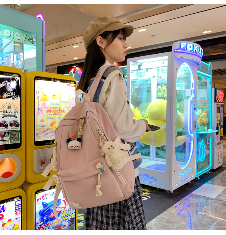 2024新款书包女生韩版高中生初中生双肩包可爱大容量ins简约书包详情23