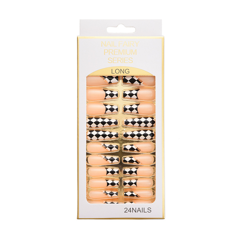 Cross-border exclusive nail plate printed long false nail patches, wearable nail boxes, long ballet nail plates wholesale pic 4