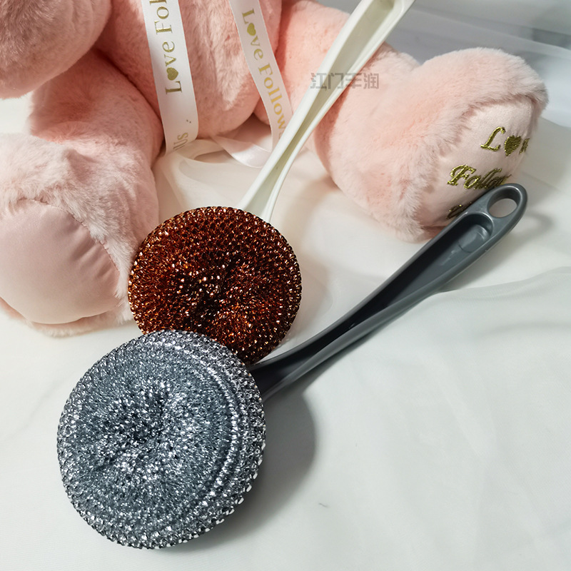 厨房钢丝球洗锅刷长柄可挂式多功能清洁刷家用洗碗球PET清洁刷详情9