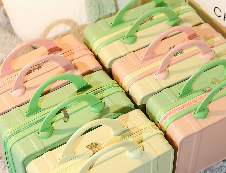 高颜值小清新14寸行李箱节日礼盒装伴手礼糖果色迷你手提箱化妆箱详情7