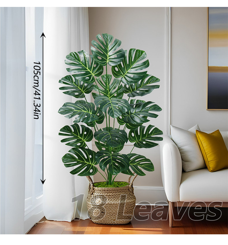 Artificial green plants, large turtle-back bamboo, artificial plants, cross-border consignment and labeling, large floor-standing artificial trees for outdoor garden decoration pic 4