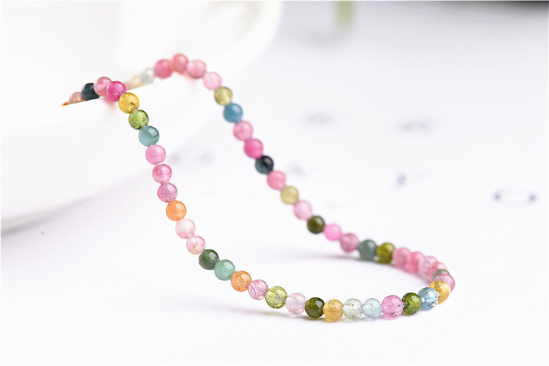 Jiuya Crystal Natural 7A Grade Small Particle Tourmaline Loose Beads Seven-color Tourmaline round Beads Ring Accessories wholesale pic 10