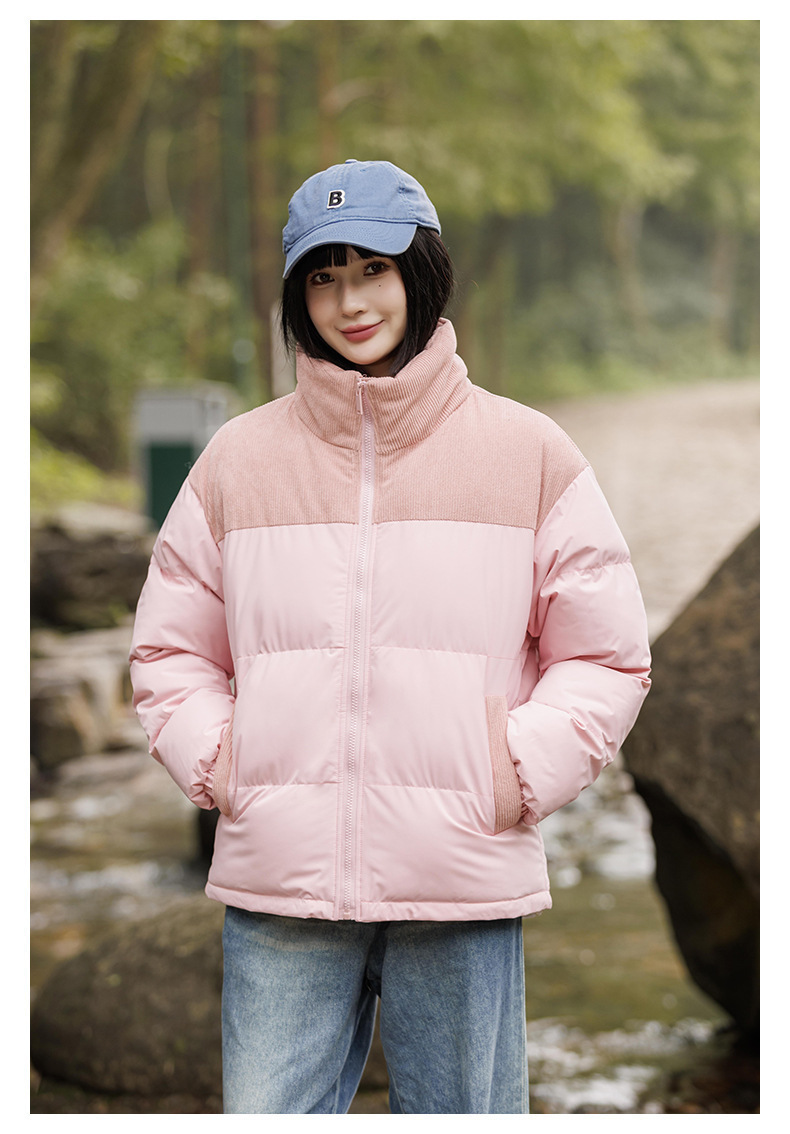 New winter fleece cotton-padded jackets for both men and women, thickened and warm cotton-padded jackets, couple bread jackets, and trendy color-blocked cotton-padded jackets pic 25