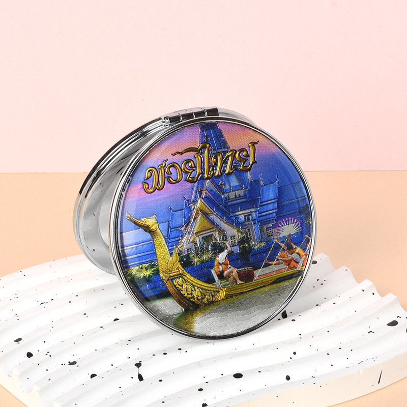 欧美热销化妆镜口袋小镜子定制图案折叠双面镜随身便携镜子女学生详情5