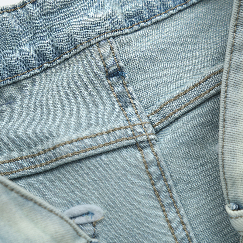 GAGD 海盐蓝窄版直筒牛仔裤女 夏日限定色复古做旧直筒牛仔烟管裤详情21