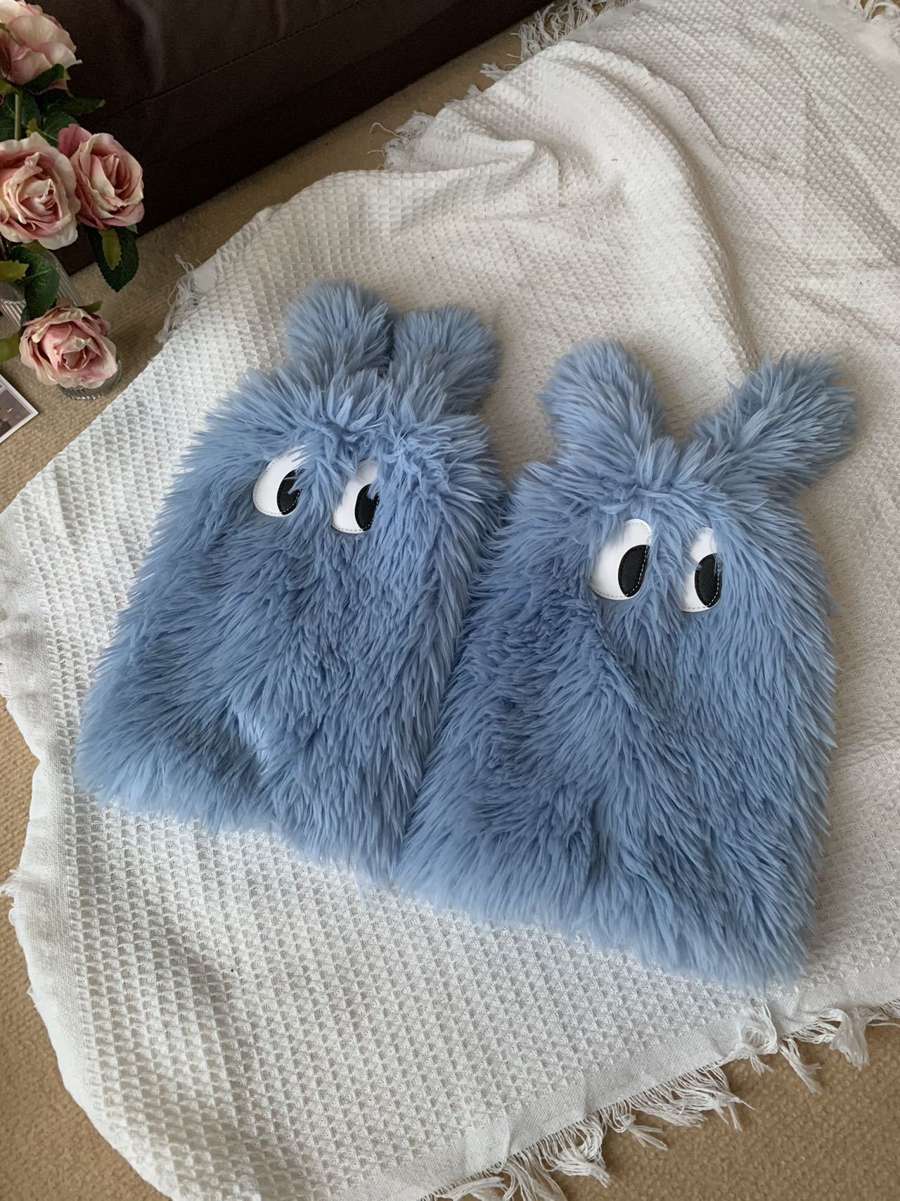 原创Y2K怪怪眼毛绒时尚保暖袜套毛毛腿袜保暖加厚腿套堆堆袜脚套详情28