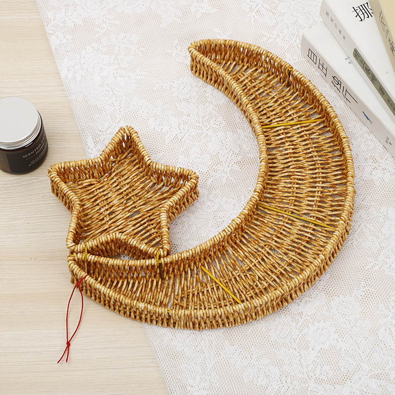 Multi-functional solid wood fruit box, Vietnamese snack decoration fruit plate, plastic electroplated acrylic printed soup plate, 8-inch tableware set pic 10