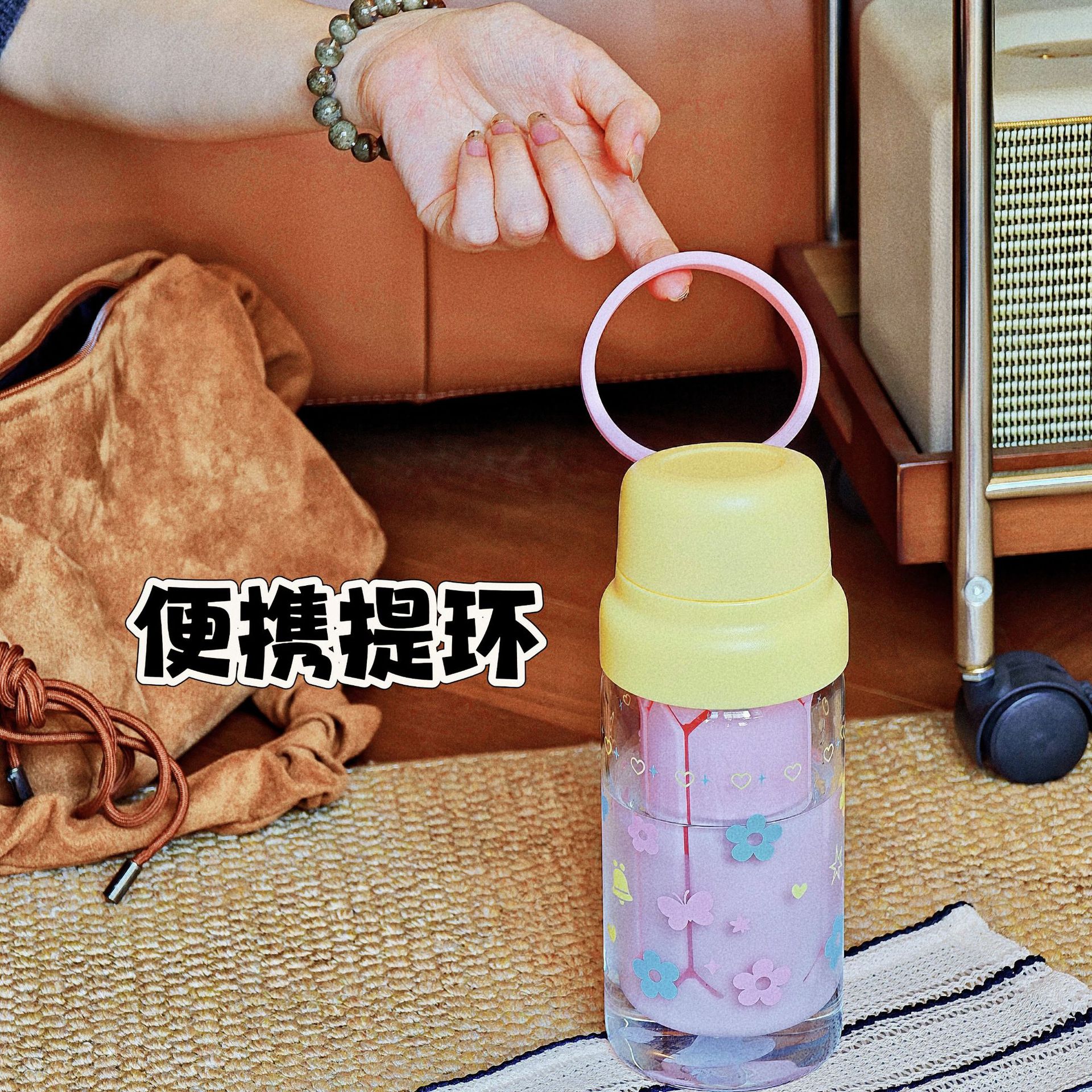 新款女生玻璃杯高颜值泡茶夏天吸管杯耐高温带滤网便携水杯礼品详情4