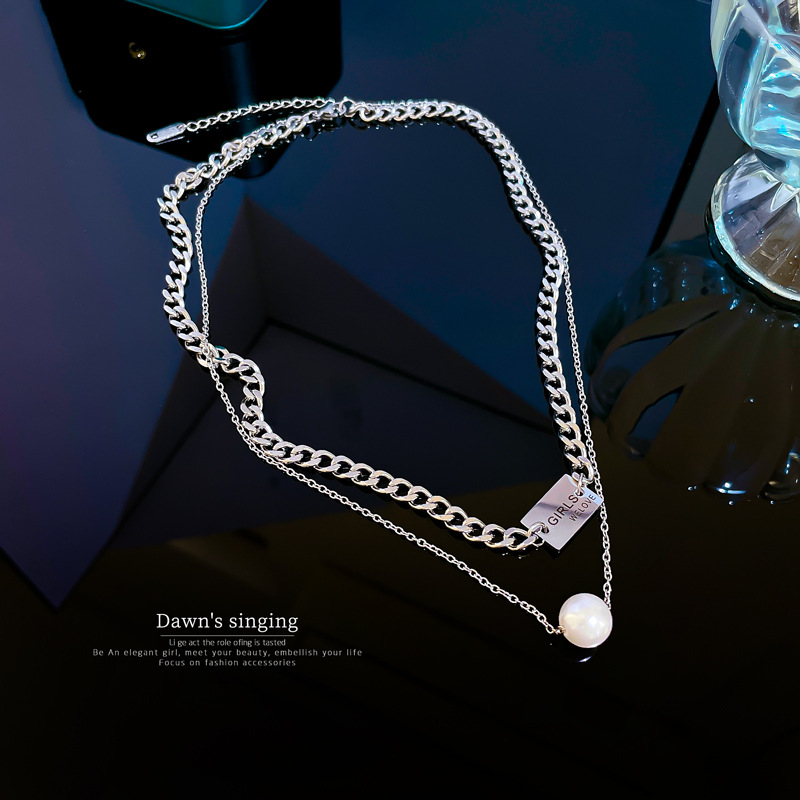 【通体钛钢】炉内真金电镀保色好冷淡项链女ins网红锁骨链配饰品详情3