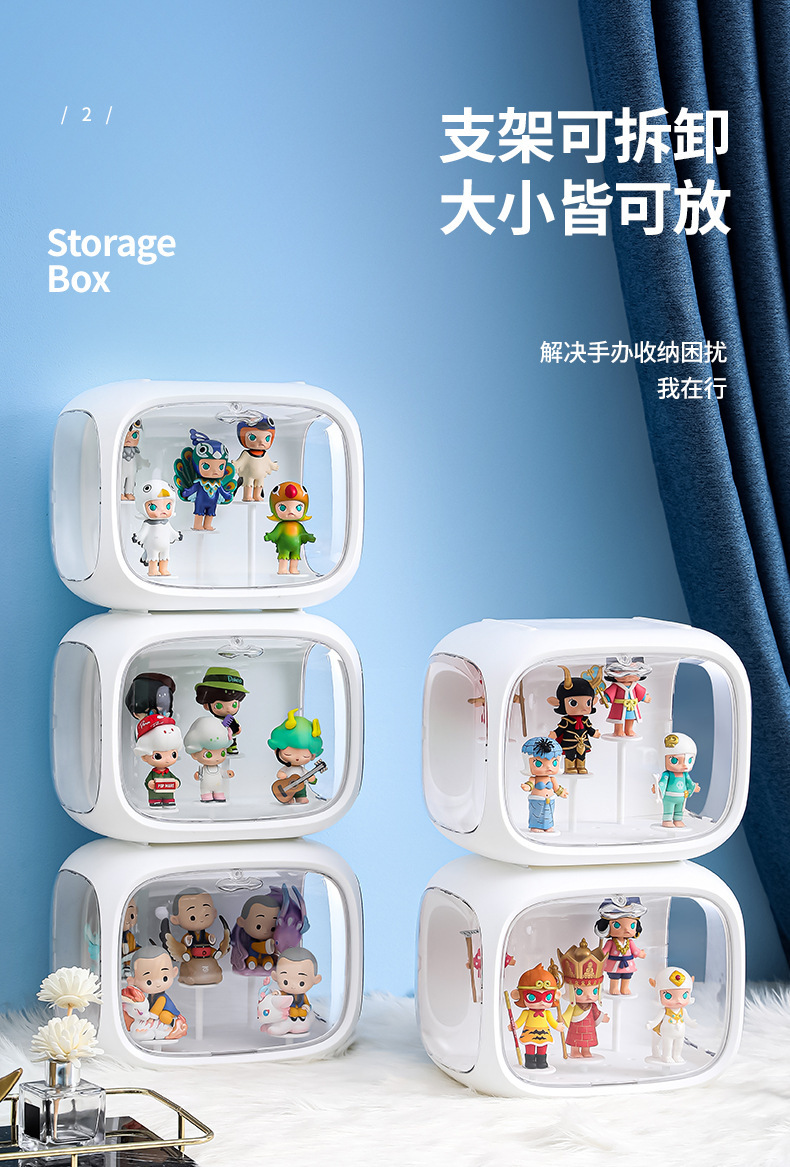太空舱盲盒收纳盒泡泡玛特展示架透明亚克力盒子手办摆件防尘柜箱详情3