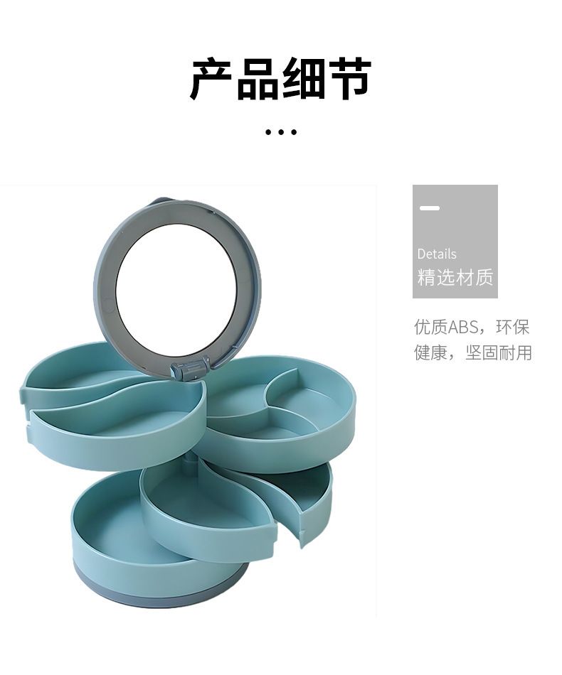 旋转耳钉耳环耳饰首饰收纳盒架小精致收拾饰品网红耳夹包多层盒子详情11