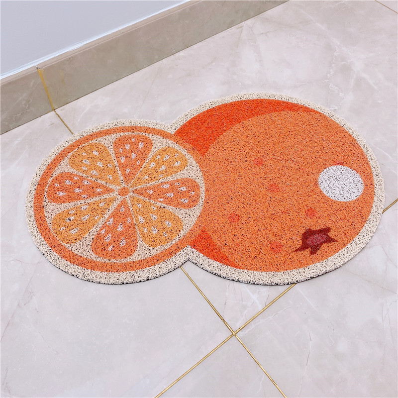 可爱水果猫砂垫草莓柠檬香蕉桃子猫咪垫子猫砂盆猫厕所防外溅地垫跨境出口家用地垫立体硅藻泥脚垫卫生间防滑门口浴室吸水地垫膨胀详情11