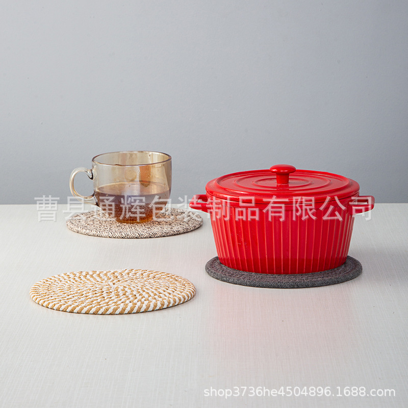 碗垫隔热餐垫圆形麻编织杯垫隔热盘垫装饰道具垫子家用防烫锅垫详情12
