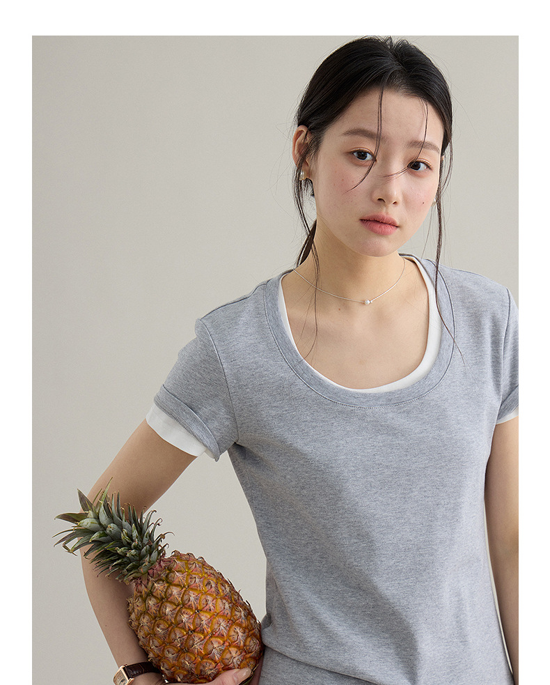 【 Blockbuster B: Super Comfortable Double-collar T-shirt with Upgraded Fabric 】 Spring short-sleeved T-shirt pic 61
