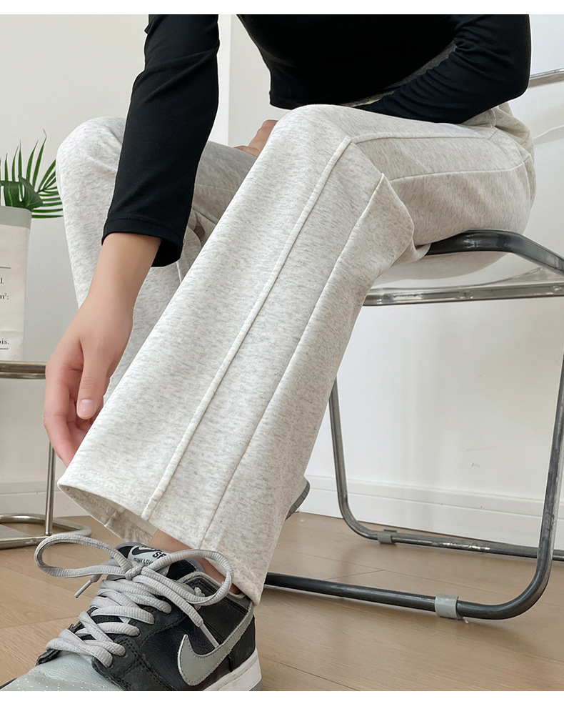 垂感华棉阔腿裤女春秋新款宽松显瘦窄版直筒裤高腰百搭休闲运动裤详情20