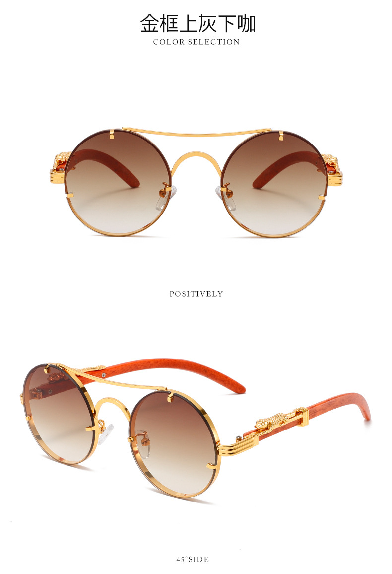 新款时尚丰巢男士圆形金属太阳镜个性休闲度假出行潮流墨镜男款详情15