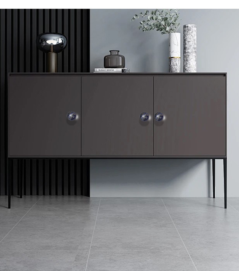 High-end zinc alloy base plate cabinet door handle, bedside table handle, wardrobe cabinet drawer, light luxury and creative crystal handle pic 8