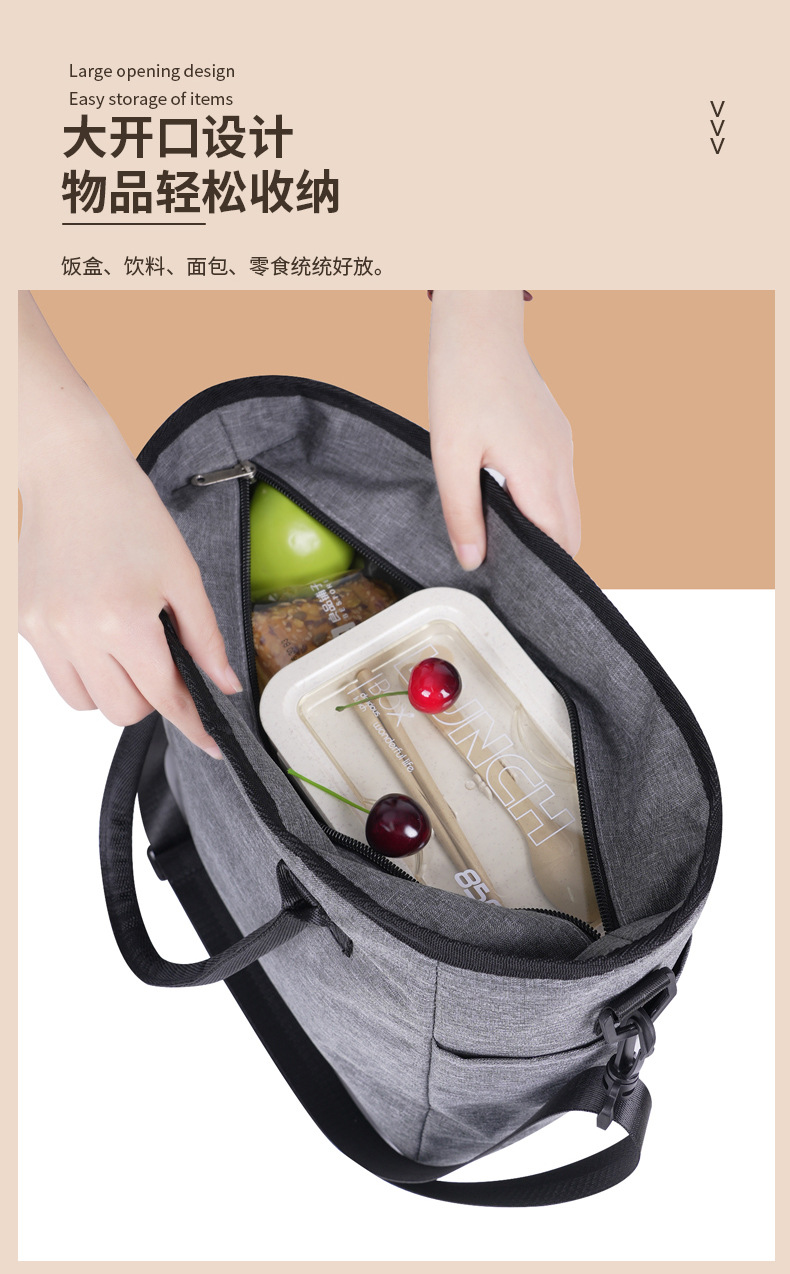跨境亚马逊牛津布餐包单肩斜挎包保温饭盒收纳包折叠便携保温冰包详情13