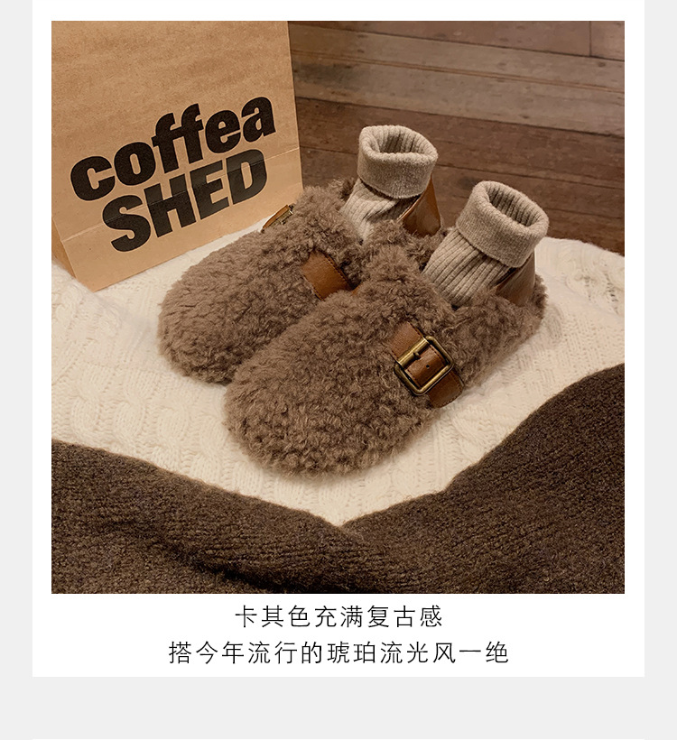 Warm and cozy plush slippers for women, winter home cotton slippers, warm and comfortable, anti-slip thick-soled plush slippers for women pic 4