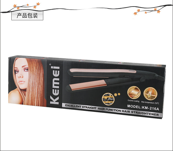 Cross-border Kemei KM-216A straight hair straightening splint for Women, no damage to bangs, power generation splint, straight and curly dual-purpose pic 11