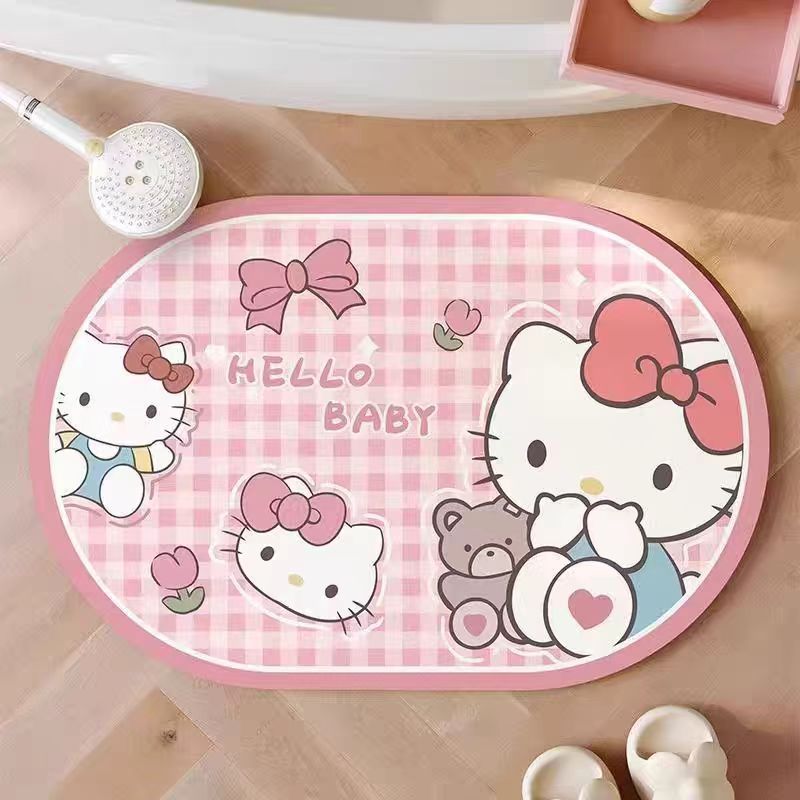 卡通可爱HelloKitty地垫家用浴室吸水卫生间门口防滑脚垫详情35