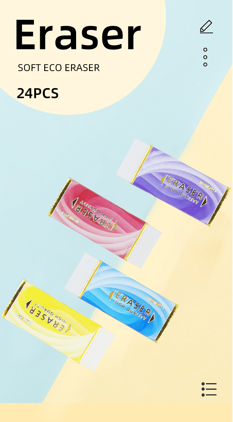 Yalong Cross-border is a hot-selling manufacturer of TPR materials, rubber office soft erasers and white school supplies pic 1