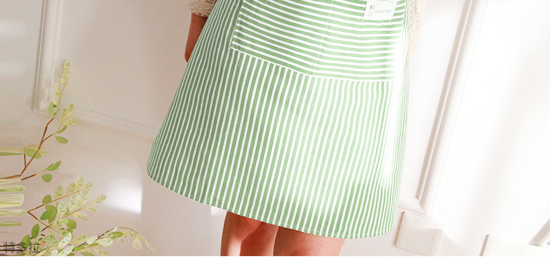 厂家直销条纹棉麻围裙 餐厅厨房工作透气围腰 家务时尚围裙带袖套 家用防油广告围裙批发详情15