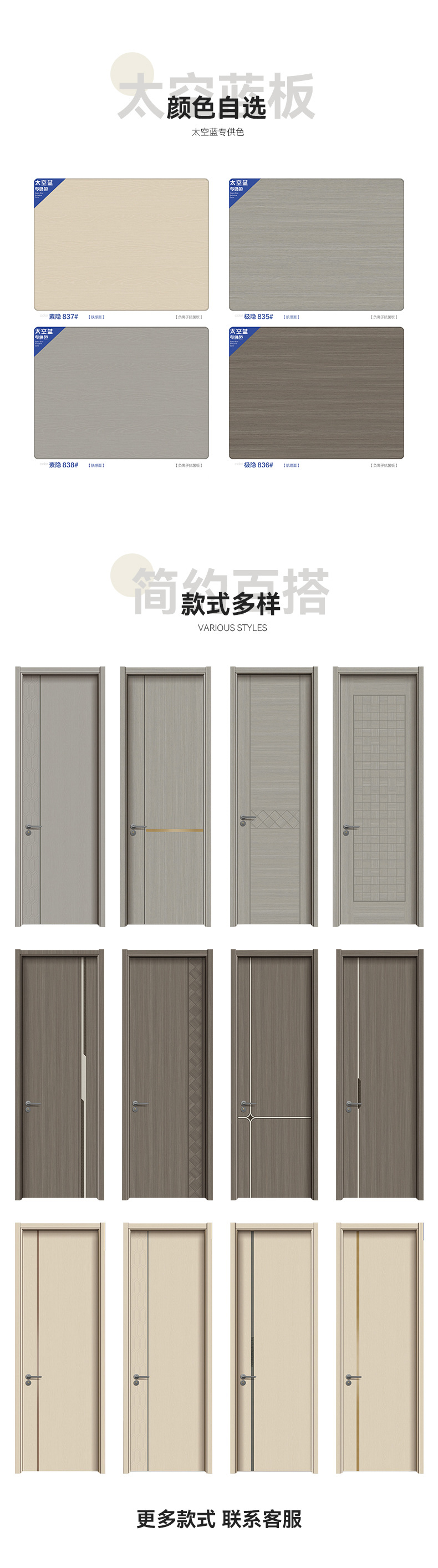 Environmentally friendly paint-free carbon crystal door, modern and simple style bedroom door, solid wood composite soundproof and moisture-proof manufacturer wholesale swing door pic 3