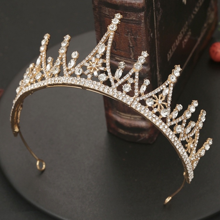 Nuevo estilo estilo coreano sen set atmósfera lujo vestido de novia accesorios mujer cristal diamante corona de pelo novia pic 14