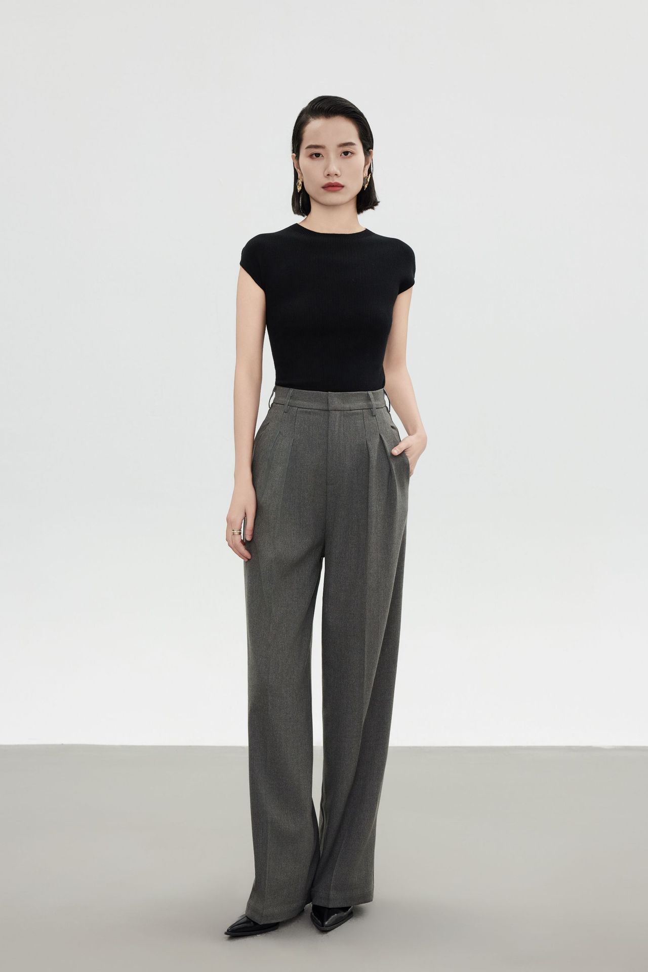 白露版型巨好无缝短袖针织衫半袖打底上衣圆领T恤女羊毛衫修身详情40