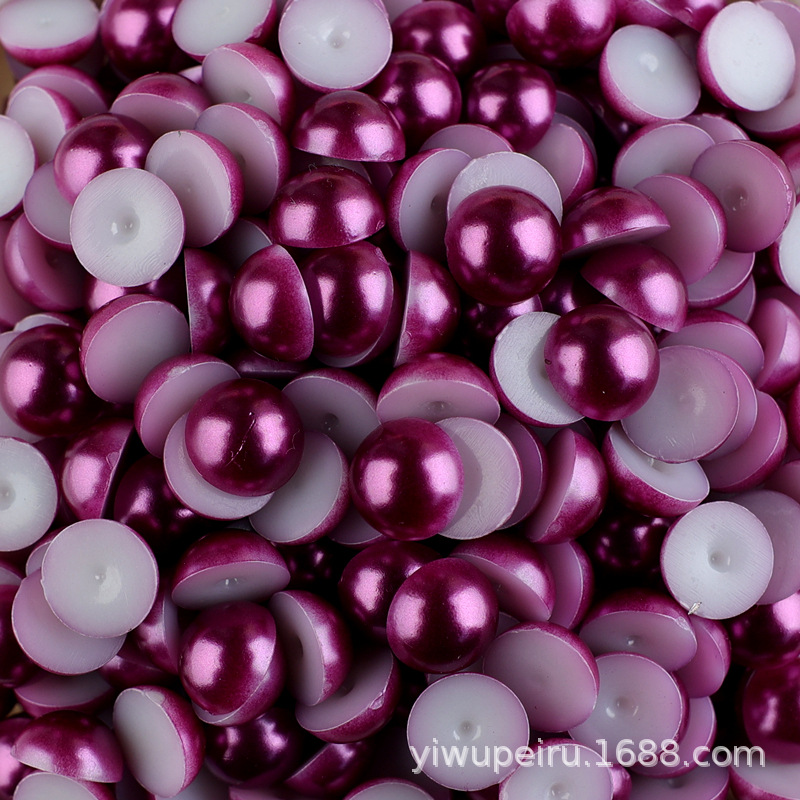 Semi-circular pearl flat bottom half-sided abs imitation pearl nail art, pearl shoes, clothing accessories diy cream glue phone case material pic 19