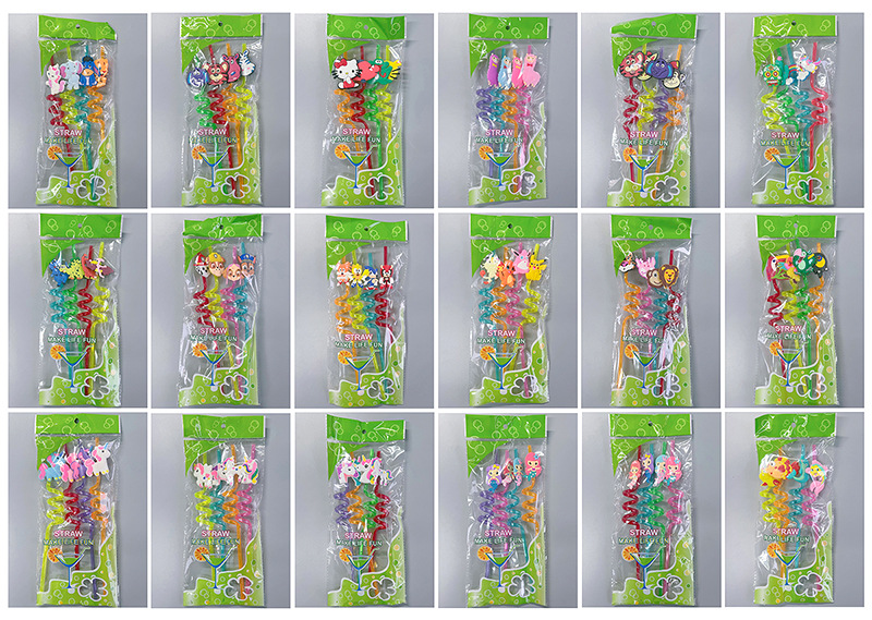 In-stock creative straws, PET spiral-shaped beverage straws, cactus decorative colored artistic plastic straws pic 7