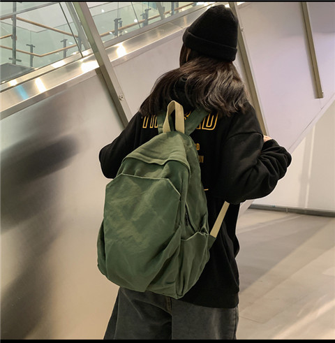 书包女ins风复古森系帆布双肩包日系原宿高中大学生简约百搭背包详情32