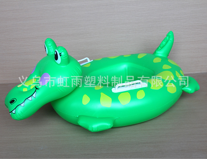 新品加厚鳄鱼儿童游泳圈卡通动物造型PVC充气游坐圈适合户外游泳安全防滑详情4