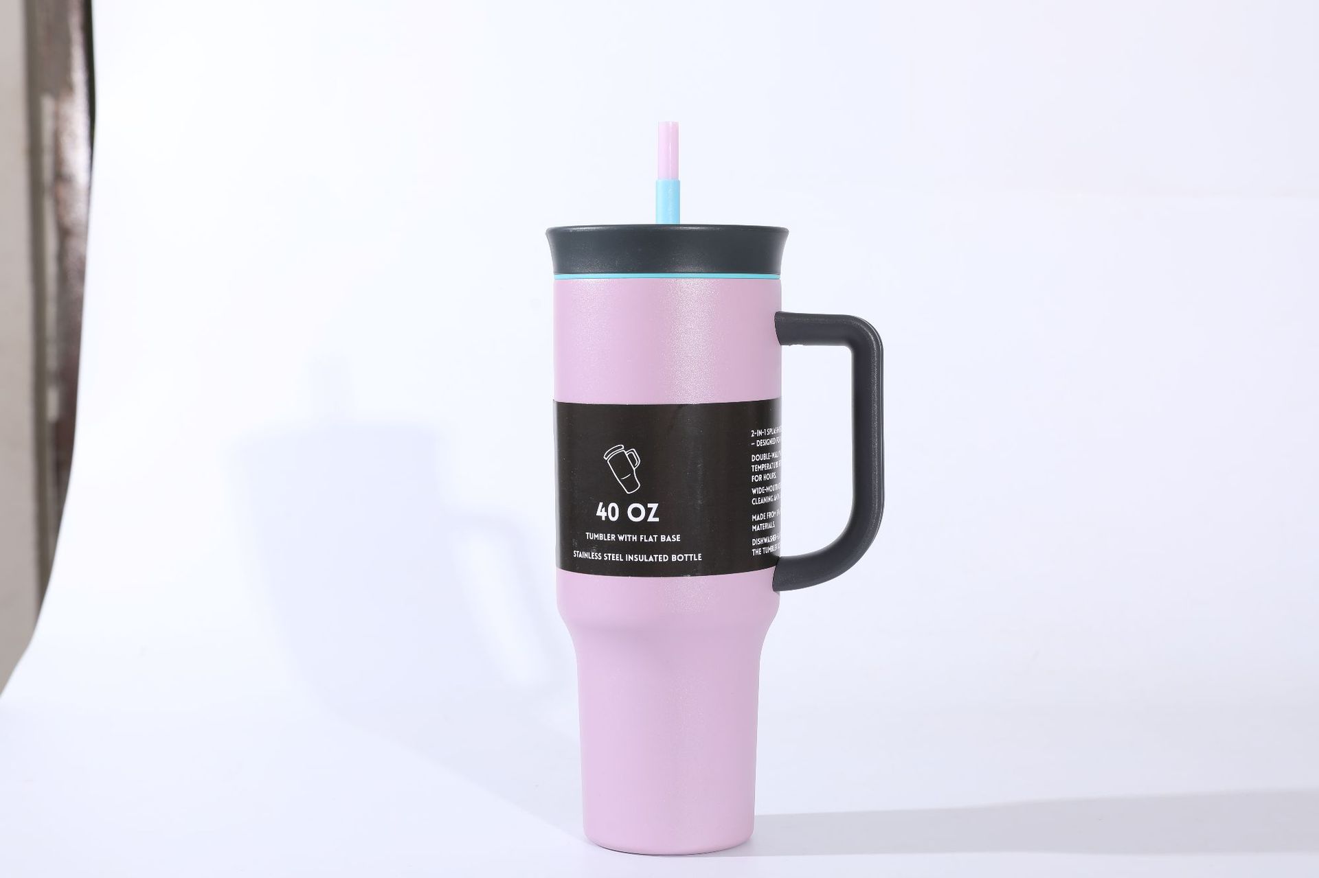 New cross-border 304 stainless steel insulated cup with handle, 40oz large capacity outdoor straw ice cube cup, daily necessities pic 10