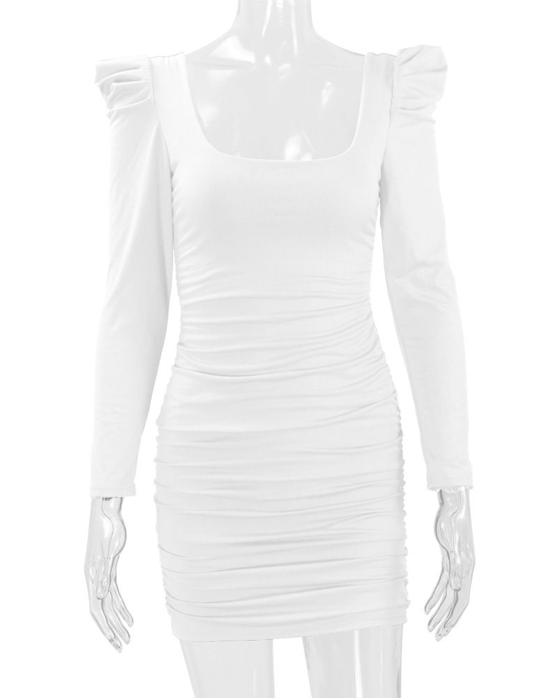 2025秋冬新款欧美女装包臀裙亚马逊跨境性感露背堆堆肩长袖连衣裙详情28