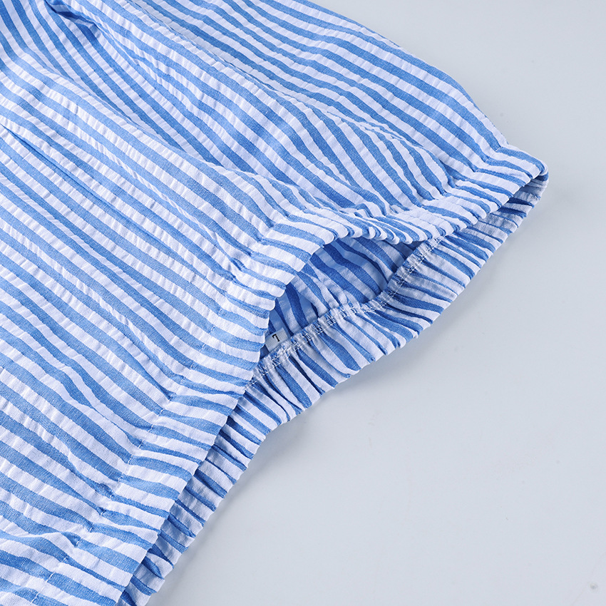 A new spring/summer striped three-piece pajama set from Europe and America, soft, loose and skin-friendly for women, suitable for cross-border wear in 2026 pic 28