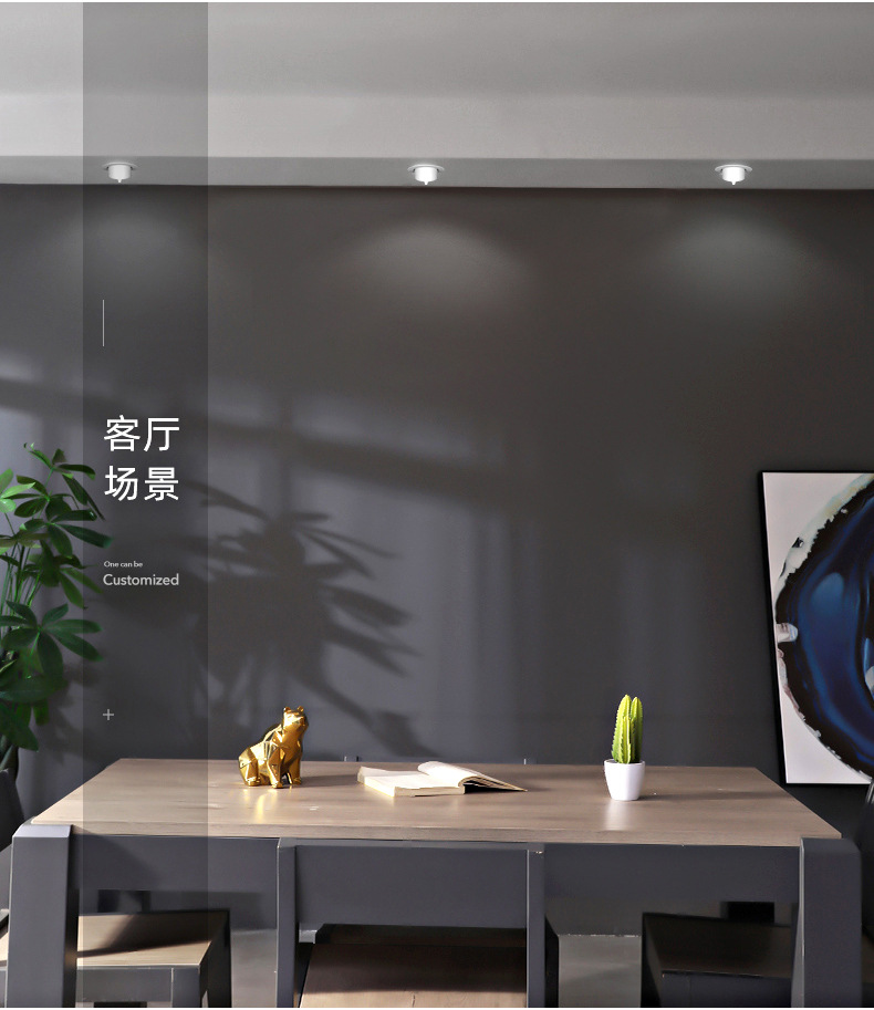 LED象鼻灯全铝 服装店展厅嵌入式洗墙灯 窄边可旋转COB拉伸象鼻灯详情28