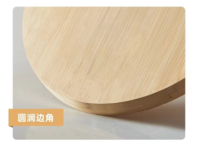 Household solid wood cutting board, whole wood thickened bamboo round cutting board, fruit board, vegetable cutting board, double-sided knife board pic 12