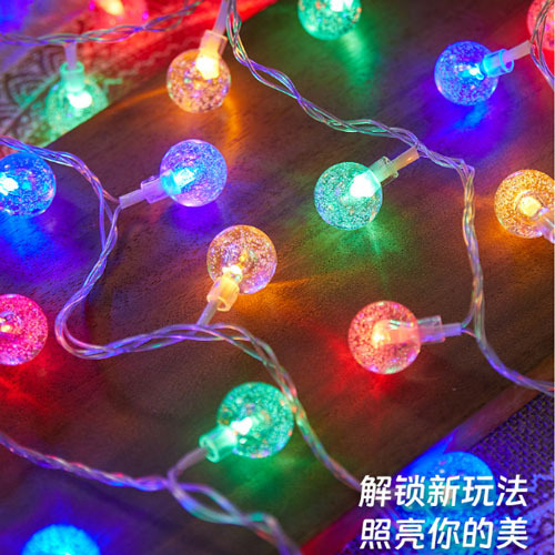 LED太阳能灯串户外小气泡水晶球灯串透明球彩灯圣诞节帐篷氛围灯详情15