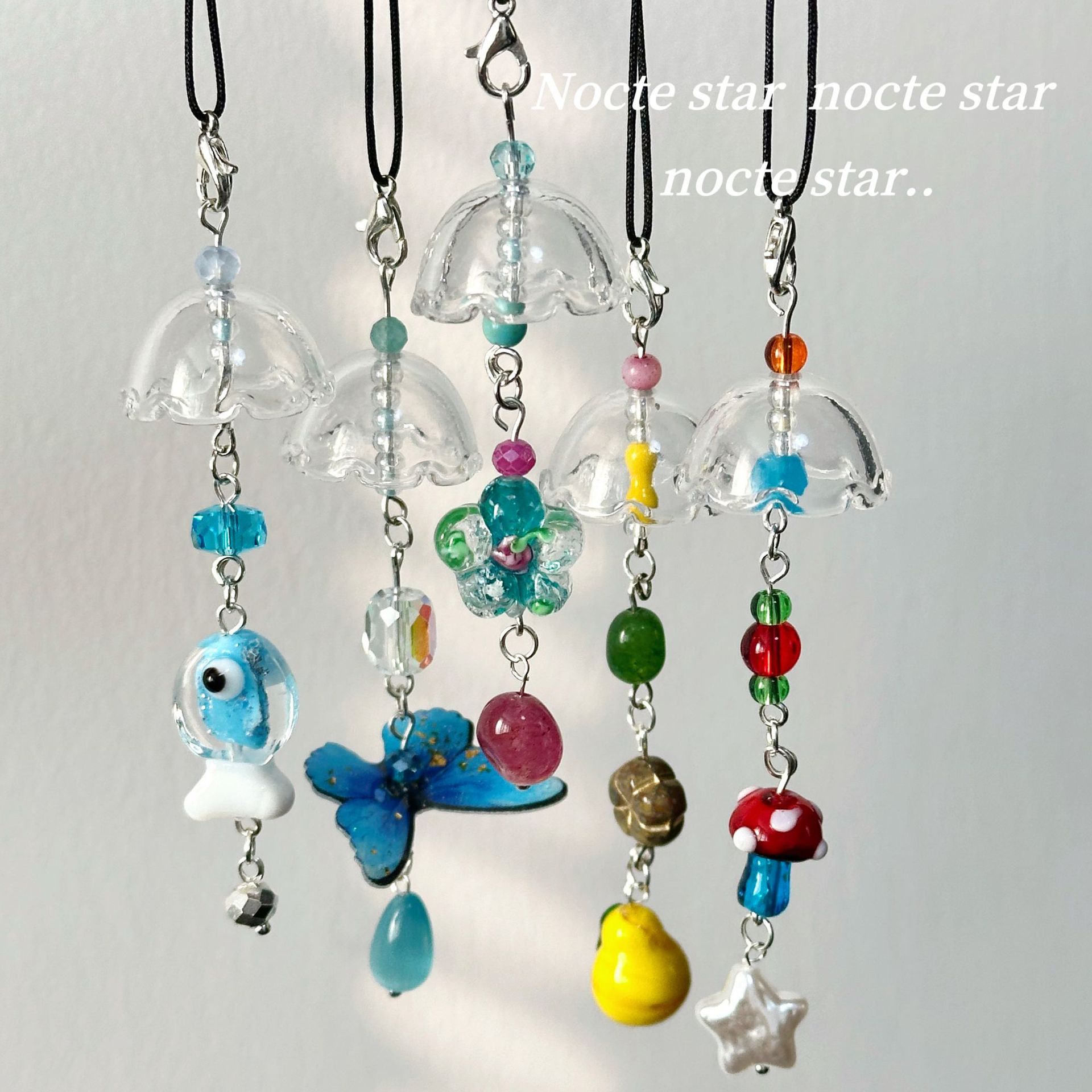 亚克力水母风铃挂件 手工diy串珠饰品配件车挂钥匙扣包挂配件材料详情3