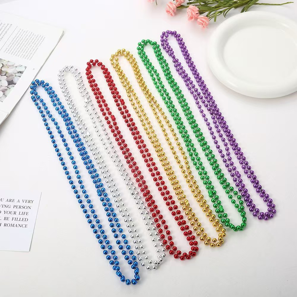 狂欢节饰品派对项链新奥尔良项链派对彩色珠链塑料装饰品批发详情12