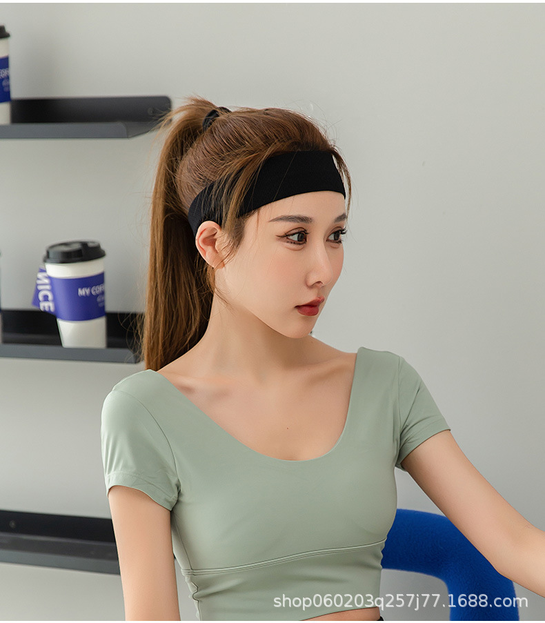 运动发带导汗带男女时尚跑步健身瑜伽吸汗头巾头绳刺绣头带束发带详情18