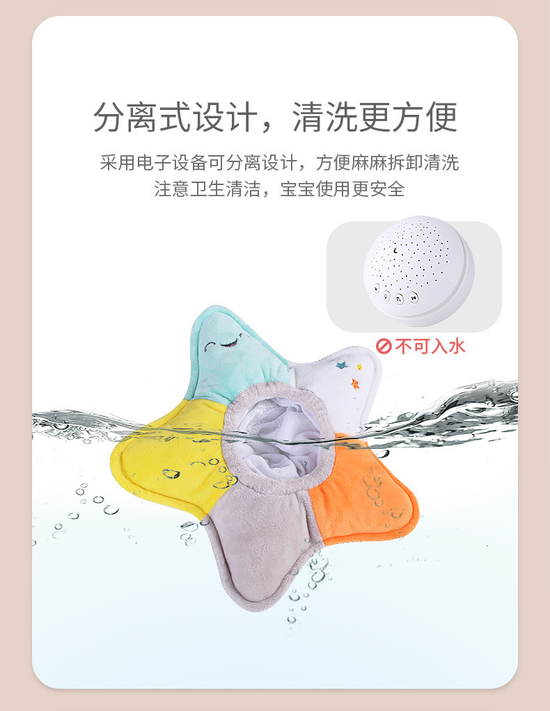 Cross-border Baby 12-key Soothing Projection plush toy Music Starry Sky Lullaby Infant sleep Soothing toy pic 6