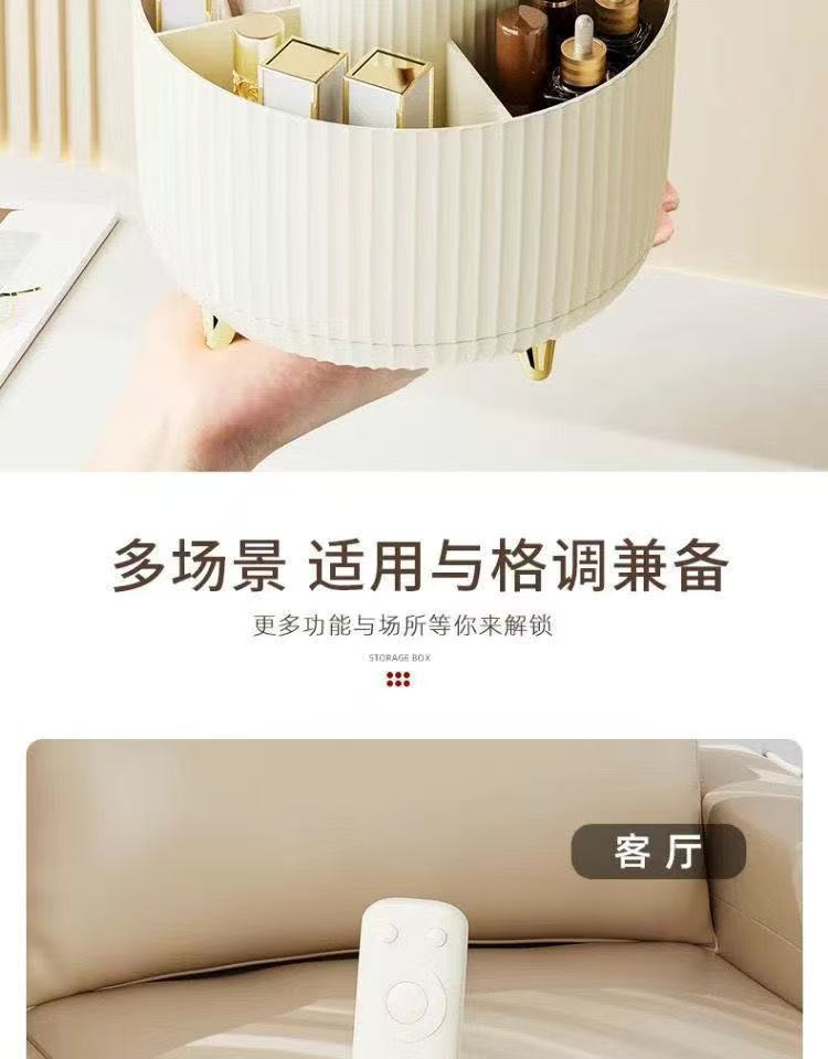Desktop rotating makeup brush storage holder, cosmetics shelf, desktop dressing table, eyeshadow brush, lipstick box, pen holder pic 5